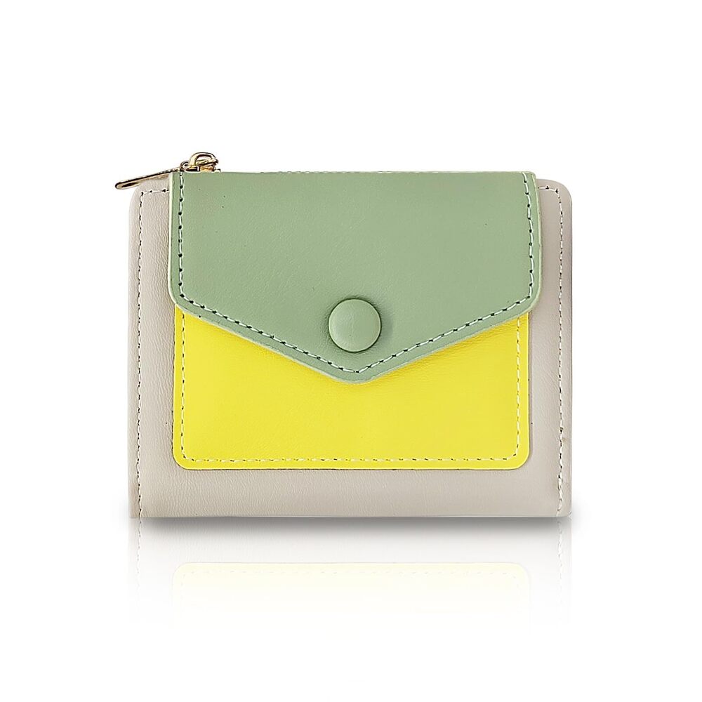 9600 Small Wallet , Leather Wallet Credit Card Holder with Zipper Coin